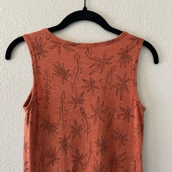 Toad & Co Midi Dress Size XS Samba Paseo Tencel Organic Cotton Burnt Orange Palm - Picture 9 of 16